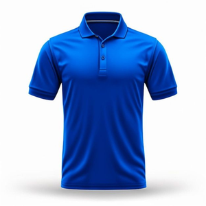 เสื้อโปโลชายสีน้ำเงิน รุ่นใหม่ คุณภาพพรีเมียม แขนสั้น สำหรับใส่โลโก้แบบกำหนดเองได้ ระบายอากาศได้ดี สีพื้น - Product Image 4