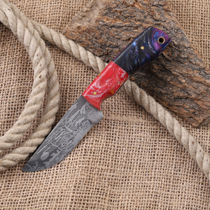 Cuchillo de caza nórdico de hoja fija de acero 12C27 con punta de gota y mango de resina de grado industrial, personalizado OEM, con acabado ácido. - Product Image 2