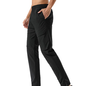 Men Black Sweatpants Elastic Waist Quick Dry Lightweight Joggers with Multiple Pockets Casual <b>Summer</b> <b>Pants</b> - Product Image 2