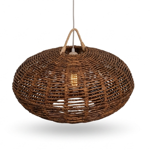 100% Natural Woven Banana Fiber Hanging Lamp Pendant Light Boho Chic Straw Chandelier For Coastal Resort Hotel Restaurants - Product Image 1