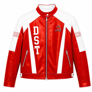 เดลต้า |   ซิกมา |   เสื้อแจ็คเก็ตหนัง PU แบบ Varsity ของ Theta Sorority สีแดงและขาว พิมพ์ตัวอักษร 1913 แขนยาว ซิปเต็มตัว สไตล์ลำลองสำหรับผู้หญิง - Product Image 5