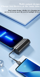 Qualité 5000 mAh 5v2a avec ligne intégrée mini rouge à lèvres alimentation mobile téléphone portable petite batterie externe à capsule portable - Product Image 5