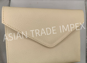 Elegant Cream Leather Envelope Clutch Travel <b>Pouch</b> Classy Women Evening Bag Luxury Cowhide Wallet Sleeve Sleek Daily Organizer - Product Image 5
