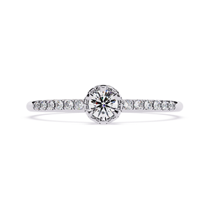 Bague de fiançailles classique en diamant de laboratoire rond, plaqué or 10 carats, sertissage à griffes, certifiée IGI, bijoux fins tendance pour femmes - Product Image 3
