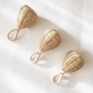 Jouets de dentition en rotin en forme de champignon pour nouveau-nés, hochets de dentition faits à la main pour bébés, hochets tissés pour nouveau-nés - Product Image 4
