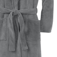 Bata de Microfelpa Gris Suave y Acogedora, Ligera, de Manga Larga, para Descansar en Casa, Ropa de Moda y Confort