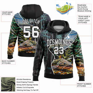 Sudadera con Capucha Personalizada con Estampado de Gato para Hombre, con Nombre y Número Personalizados, Ropa Deportiva Informal, Sudadera de Punto para Otoño - Product Image 3