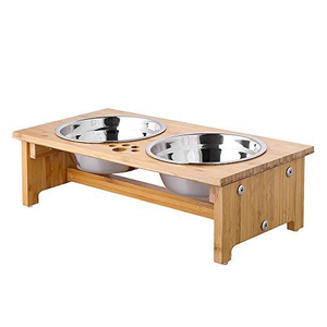 Comederos y Bebederos Automáticos Redondos para Mascotas Hechos en India, Elevados, de Madera y Acero Inoxidable, Caja de Viaje para Perros, Empaquetados para Exportación, Vendedores Indios - Product Image 1