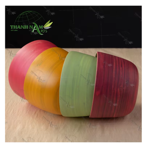 Tazón para Servir de Bambú Hilado Ecológico Hecho a Mano, Estilo Clásico, Color Personalizado, Lacado, Desechable, para Uso Doméstico, Fiestas, Ensaladas y Sopas - Product Image 1