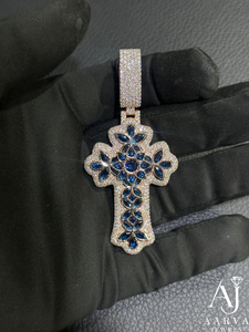 Custom Colorful Gold Plated <b>Cross</b> Pendant with Moissanite Iced Out <b>Charm</b> Hip Hop Jewelry for Unisex Gift - Product Image 3