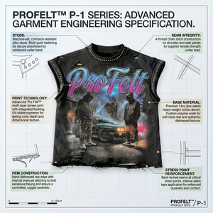 Débardeur Homme Streetwear en Coton et Polyester, T-shirt Sans Manches Imprimé Graphique, Débardeur Musculation en Coton Effet Vieilli Personnalisé pour Homme - Product Image 3