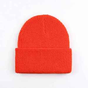 หมวกบีนนี่อะคริลิคสีน้ำเงินแบบยูนิเซ็กซ์ ถักนิตติ้ง สีพื้น ขอบพับได้ สำหรับฤดูหนาว ขนาด 56-58 ซม. สไตล์ลำลอง สำหรับผู้ใหญ่ - Product Image 5