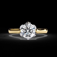 Bague solitaire ronde en moissanite créée en laboratoire, en alliage plaqué argent sterling 925, bague de fiançailles avec pierre précieuse, coupe 7 mm, style traditionnel