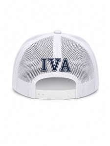 Gorra Trucker Personalizada de 5 Paneles, Perfil Alto, Visera Plana, Parte Delantera de Sarga de Algodón, Parte Trasera de Malla, Cierre a Presión de Plástico, Logotipo Impreso, Gorra con Cuerda - Product Image 3
