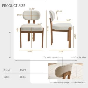 Set di 2 Sedie da Pranzo in Stile Moderno Rustico in Legno con Rivestimento in Tessuto per Sala da Pranzo e Cucina - Product Image 5