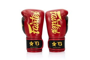 Red Fairtex Real Cowhide Leather Boxing Gloves Full Finger Breathable Moisture Wicking Lightweight Adjustable Wrist <b>Strap</b> Hook - Product Image 6