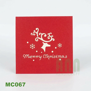 Tarjeta de Felicitación Navideña 3D Personalizada con Corte Láser, Diseño de Reno en Origami, Impresión Offset, Vietnam, Cumpleaños, Agradecimiento - Product Image 3