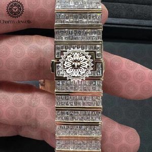 Montre de luxe pour homme Charm Jewells, boîtier carré en acier inoxydable 40 mm, cadran en verre cristal, bracelet 20 cm, mouvement mécanique, étanche 10 bars - Product Image 4