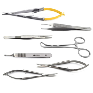 Kit de Herramientas de Microcirugía de Acero Inoxidable, Instrumentos Quirúrgicos, Portaagujas Castroviejo, Pinzas para Tejidos Adson, Tijeras Noyes - Product Image 1