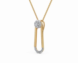 Colgante de Oro con Diamantes en Forma de Corazón, 0.620 Quilates, 23 Diamantes, Oro Amarillo, Rosa, 9k, 14k, 18k, Auténtico, Fino, Minimalista, Collar, Amuleto, Regalo - Product Image 3