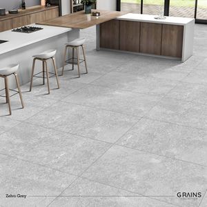 Baldosa de Porcelana Zelvo Gris GHR 600x1200mm, Moderna, Mate, Imitación Piedra, para Paredes y Pisos Interiores, Resistente al Fuego y a los Ácidos - Product Image 4
