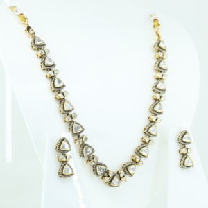 Conjunto de Collar y Pendientes de Cuarzo Cristal CZ, Chapado en Oro, Plata 925, Hecho a Mano, Estilo Bohemia, Joyería Tribal, Colección Clásica - Product Image 3