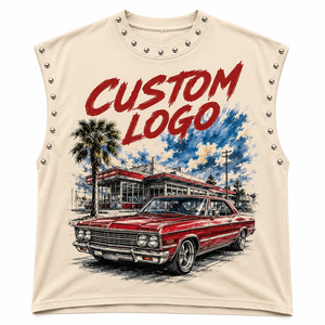 Premium 100% Cotton Oversized Sleeveless Custom Tank Top DTG Printed Classic <b>Car</b> Graphic Streetwear Muscle <b>Shirt</b> Breathable - Product Image 1