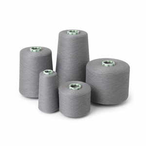 Fil à coudre 100% coton, filé à anneaux, gris, absorbant l'humidité, de qualité supérieure, fabriqué en Inde. - Product Image 1