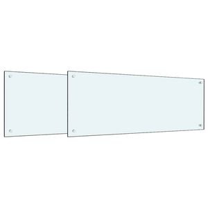2 pz. bianchi 39,37 x 15,75 pollici, decorativi, in vetro temperato, per paraschizzi cucina - Product Image 2