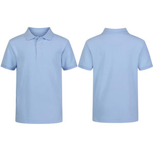Polo classique bleu Pakistan en polyester à col montant, t-shirts unis vierges pour hommes, t-shirt polo en coton - Product Image 4