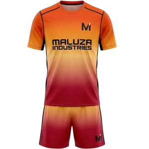 Tenue de football personnalisée sublimée, col en V, tissu à séchage rapide, ensemble complet de maillots de football, uniformes sportifs professionnels - Product Image 1