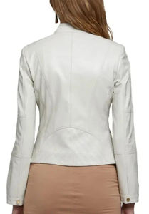 Veste en cuir élégante pour femmes High Street Biker, 100% cuir de haute qualité, matière en toile respirante, nouveau service OEM disponible - Product Image 3