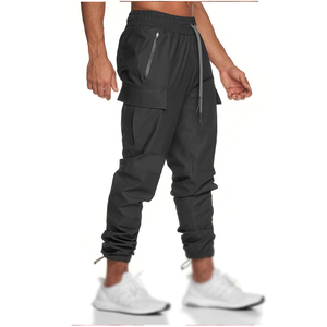 Pantalones Deportivos para Hombre, Impermeables, Transpirables, de Secado Rápido, Corte Ajustado, Nailon/Spandex, con Cierre de Cordón, para Gimnasio y Running - Product Image 2