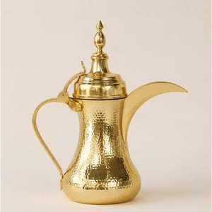 กาต้มกาแฟแบบดั้งเดิมของอาหรับ ทำจากโลหะตีขึ้นรูป ดัลลาห์ หม้อเสิร์ฟกาแฟสไตล์ตะวันออกกลาง กาต้มกาแฟสุดหรู - Product Image 1