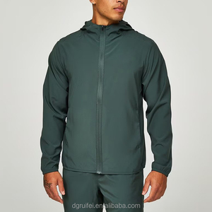 Conjunto Deportivo Personalizado Sin Marca, Chaqueta Cortavientos de Poliéster y Nailon de Color Sólido para Atletismo, Traje Deportivo para Hombre - Product Image 4