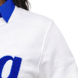 Sudadera de chenilla blanca Zeta Phi Beta 1920 para mujer, jersey con letras griegas Zeta, bordado azul, ropa informal - Product Image 4