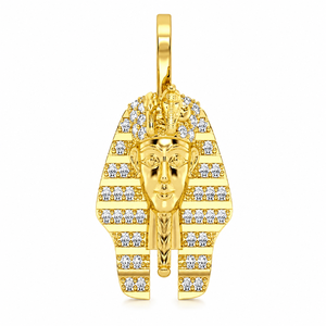Trendy Vintage Charms 10K <b>Gold</b> Iced Custom Egyptian Pharaoh <b>Pendants</b> Custom Lab Grown Diamond Luxury Fashion Unisex Jewelry Gift - Product Image 1