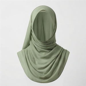 Women Solid Color Chiffon Hijab Breathable Daily Wear Islamic Scarf Shawl - Product Image 1