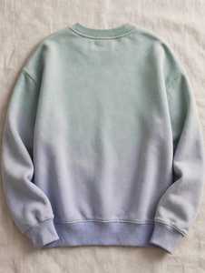 Sudadera Oversize Verde Pastel para Mujer con Cuello Redondo, Bordado 3D de la Letra SOUL, Felpa de Algodón Antipilling y Mangas Caídas - Product Image 2
