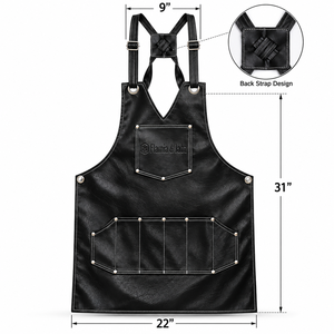 Tablier en cuir avec plusieurs poches pour barbiers et toilettageurs d'animaux, style classique - Product Image 6