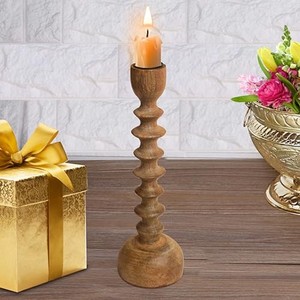 เชิงเทียนไม้ซอลแบบชนบท5เสาแบบยึดได้-ช่างฝีมือขายส่ง - Product Image 3