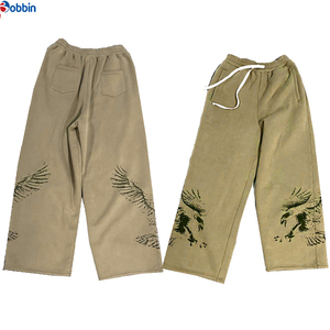 Top Trending Customized Men's Canvas Fleece Cotton Dark Sweatpants High Quality Autumn <b>Winter</b> Jogging Pants Baggy Bottoms - Product Image 3