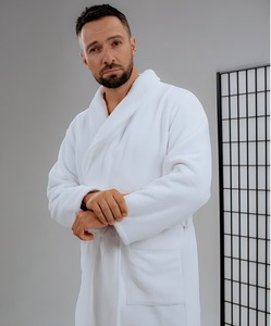 Bata de Baño de Algodón Suave y Transpirable, Unisex, para Adultos, con Cinturón, Cómoda y Absorbente, para el Baño - Product Image 1