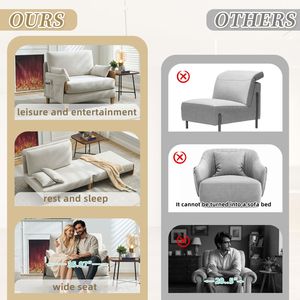 Divano Letto Reclinabile 3-in-1 Convertibile Stile Mid-Century Moderno, Adatto per Piccoli Spazi, con Tre Cuscini - Product Image 6