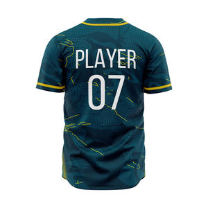 Maillots de baseball sur mesure à séchage rapide et respirants, haute qualité, manches courtes, entièrement boutonnés, grandes tailles, maillots cousus - Product Image 3
