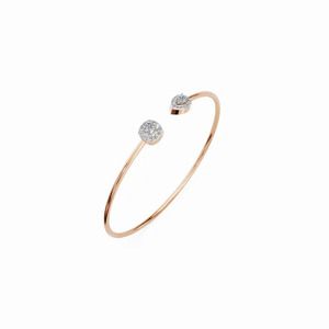 14K Rose Gold Pear Cushion Lab Grown Diamond Open Bangle <b>Bracelet</b> - Product Image 3