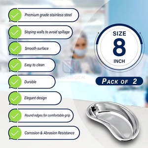 Plateau chirurgical réniforme en acier inoxydable de qualité supérieure A, durable, pour usage médical en hôpitaux et cliniques, à alimentation manuelle - Product Image 3