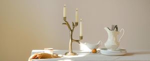 Luxury Geometric Metal Candle Holder Set with <b>White</b> Marble Base Modern Decorative Tabletop Centerpiece Decor - Product Image 5
