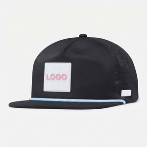 Gorras Deportivas con Estructura, Logotipo Personalizado de Silicona, Cuerda de Colores, Visera Plana, para Hombre y Mujer, Gorra de 5 Paneles - Product Image 1