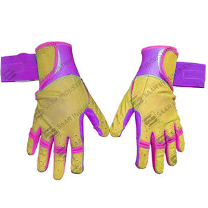 Guantes de Bateo de Béisbol y Sóftbol SAAR INDUSTRIES, Profesionales, Ajustables, Duraderos, 100% Cuero Genuino, Ambidiestros, con Velcro - Product Image 5